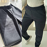 Графітові теплі жіночі вельветові штани МОМ на флісі, фото 3