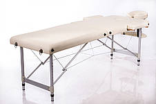 Портативний масажний стіл (кушетка) Alfa Aluminium Light 2-сегментний з алюмінієвим каркасом, ширина 60 см, фото 2