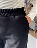 Чорні теплі жіночі вельветові штани МОМ на флісі, фото 9