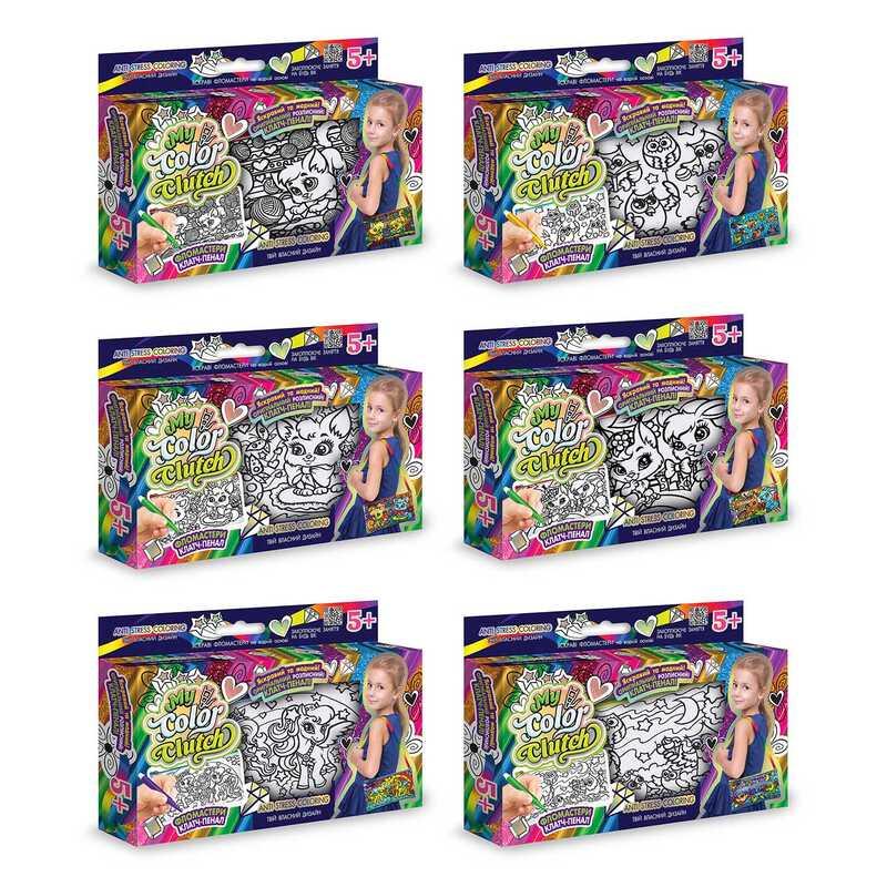 Набір креативної творчості "My Color Clutch" клатч-пенал-розмальовка CCL-02-01U,02U,03U...06U УКР (18) (УКР) "Danko Toys"