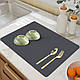 Супер поглинаючий килимок нековзний для сушіння посуду суперабсорбуючий 29*39см чорний, фото 6