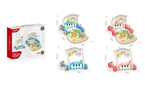 Ходунки HE 0637 /0638 (6) 2 види, 2в1, килимок, брязкальця-підвіски, піаніно, мелодії, пальчикові лабіринти, в коробці