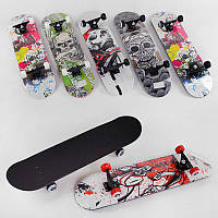 Скейт з 32030 (6) 6 видів, колеса PU d= 5,5 см, дерево, Підшипники ABEC-9, Підвіска-алюміній