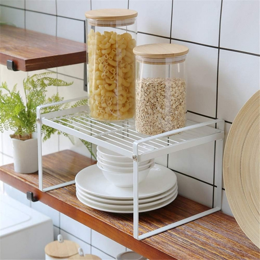 Кухонна додаткова поличка, підставка, стелаж у шафу металеву 33см White, фото 1