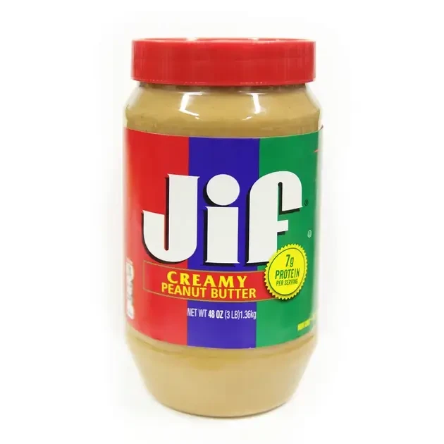 Jif Creamy Peanut Butter 1.36 кг, Джіф — класична кремова арахісова паста без шматочків арахісу, без глютену, веганська., фото 1