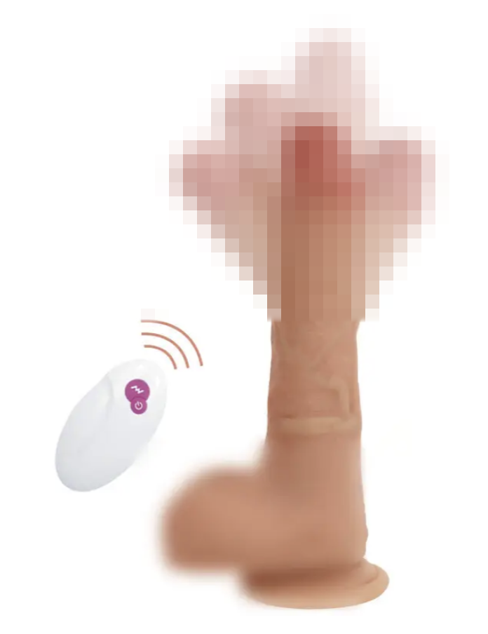 Вібратор з обертанням, поштовхами та пультом ДУ Mr Rick CYBER SILICOCK, 20,9 х4 см., фото 1