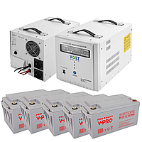 Гібридний ДБЖ/інвертор Volt Polska SINUS PRO 3000 E + 4 Акумуляторb VOLT AGM  DEEP CYCLE 74Ah 12V