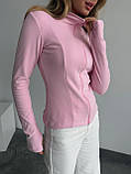 Тепла рожева жіноча обтисла кофта на змійці з тонкого флісу, фото 9