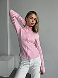 Тепла рожева жіноча обтисла кофта на змійці з тонкого флісу, фото 6
