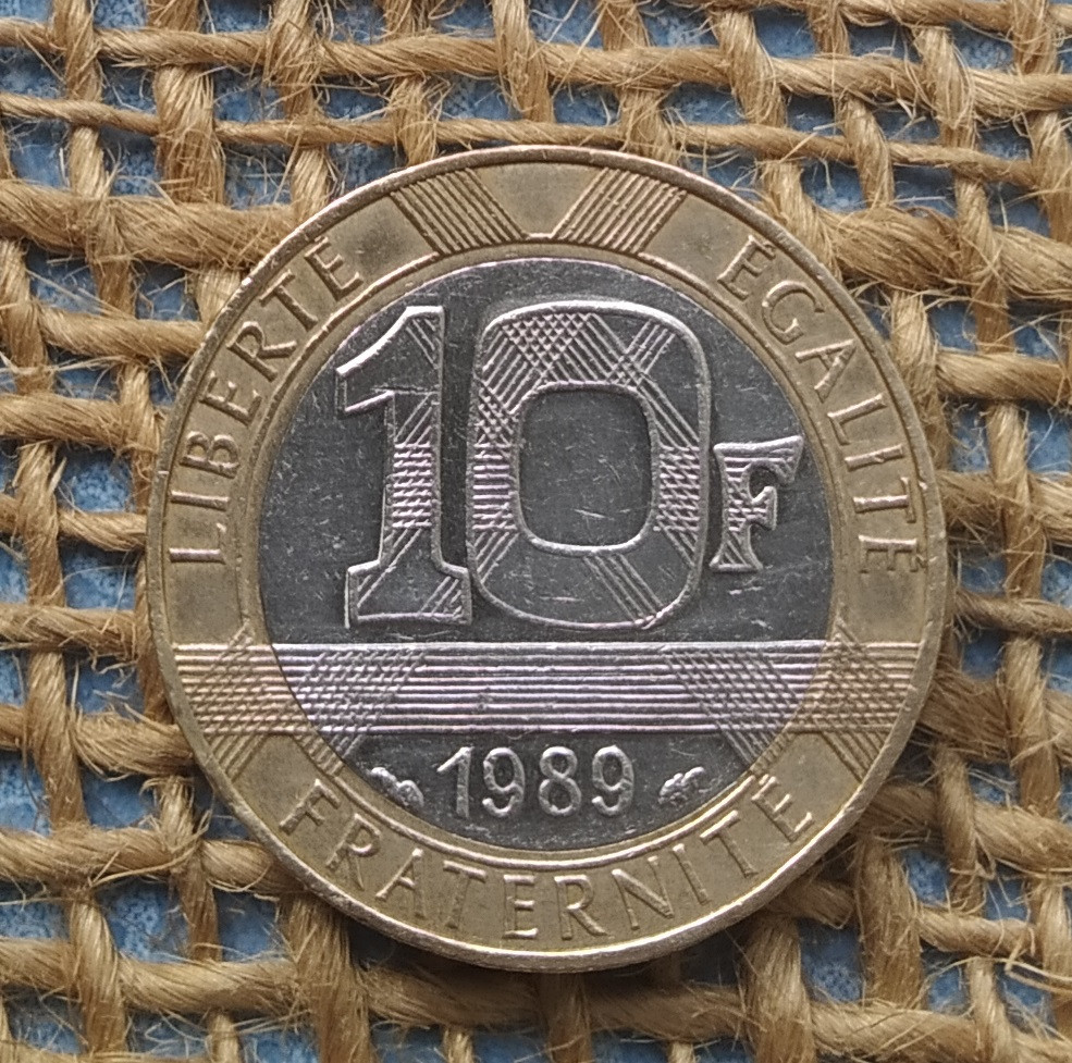 10 франкiв 1989 року. Францiя, фото 1