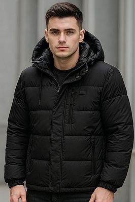 Чоловіча зимова куртка M.A.D.I.S.S. коротка, двокольорова, з манжетами, утеплювач холофайбер,Графіт,XXL