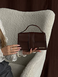 Сумка жіноча Jacquemus Le Bambino з гладкої шкіри шоколад (з пакуванням)