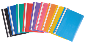 Папка-швидкозшивач з механізмом "вусики" А4, 120/160 мкм, асорті BUROMAX