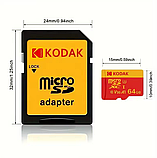 Карта пам'яті micro SD Kodak 64Gb U3, A1 class 10, UHS-I High Speed, фото 3