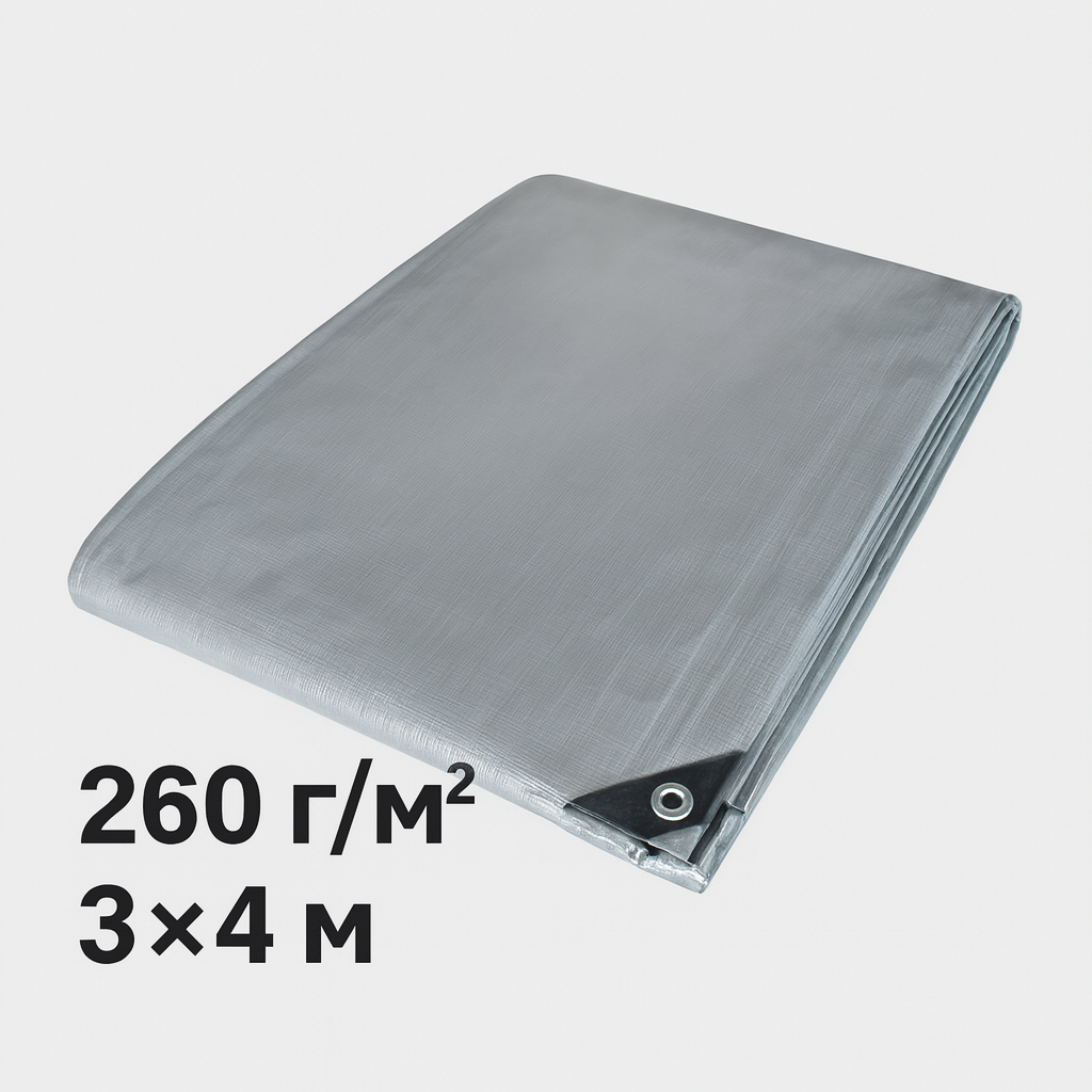 Тарпауліновий тент PLANDEKA 260 г/м² 3×4 м — щільний водонепроникний тент для дачі, будівництва й техніки, фото 1