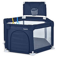 Дитяче ліжко-манеж MR 1340-BL, ширина з ніжками 132 см