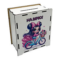 Дерев'яна скарбничка "Дівчинка з бантиком" 3240-21-005 на мрію 200 днів