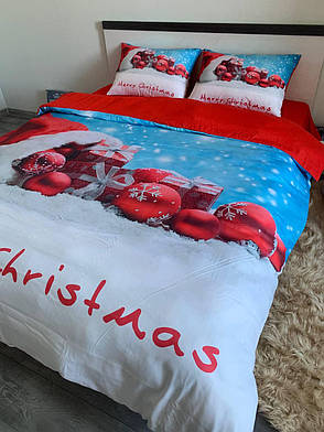 Новорічна постільна білизна Півтораспальний розмір, фото 2