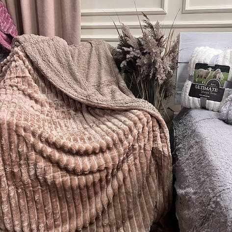 Плед Шарпей на овчині Євро Бежевий, фото 1