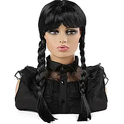 Перука Дві Коси Венздей (чорний) 55см