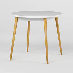 Обідній стіл круглий LION Маямі-1 дерев'яні ніжки Німфея Альба (LION-041002)