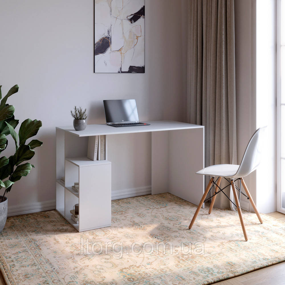 Cтіл письмовий з полицями М-ЗОН Джеко 1200/3 Німфея Альба (MZN-031022), фото 1