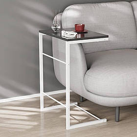Столик приставний Террі Ferrum-decor 650x440x330 Білий метал ДСП Сосна Кембра 16 мм (FRD-104657)