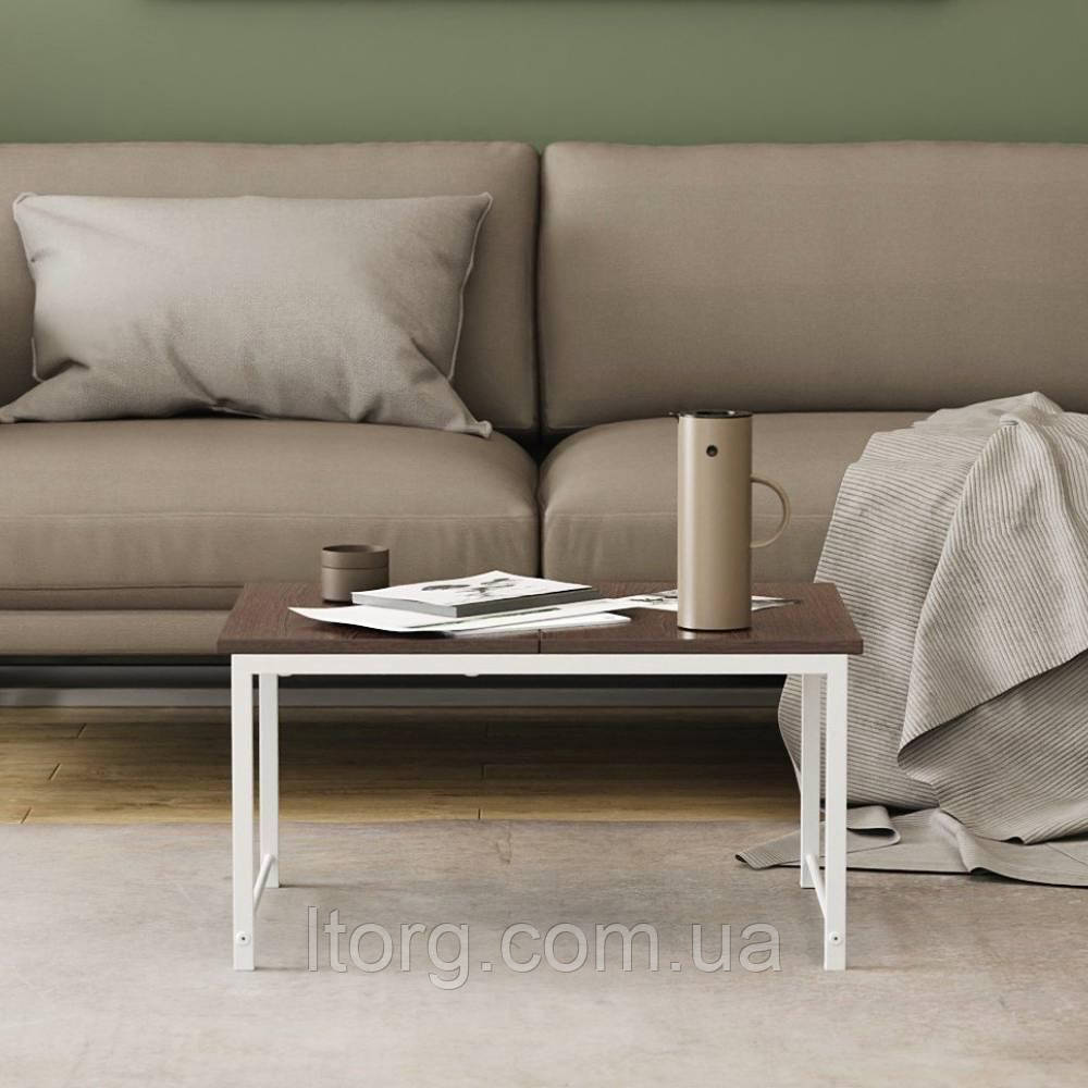 Стіл журнальний приставний Террі Комбо Ferrum-decor 345x662x440 Білий метал ДСП Венге Магія 16 мм (FRD-105553), фото 1