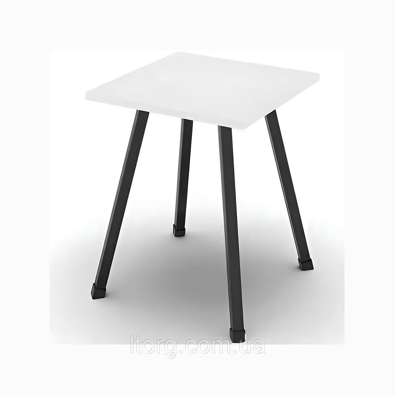 Табурет кухонний Ferrum-decor 430x320x320 Чорний метал ДСП Біле 16 мм (FRD-104639), фото 1