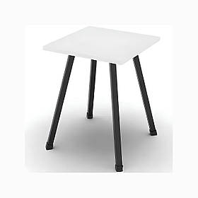 Табурет кухонний Ferrum-decor 430x320x320 Чорний метал ДСП Біле 16 мм (FRD-104639)