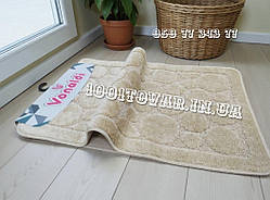 Набір килимків у ванну кімнату Vonaldi 80х50 і 40х50 см бежевий колір Туреччина