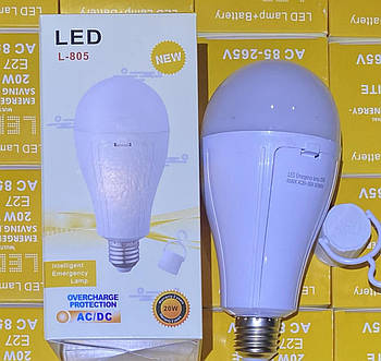 Лампочка з акумулятором 2 x 18650 20w L-805 E27 (100)