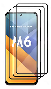 Захисне скло 3 шт CDK для Xiaomi Poco M6 4G | 3D Full Glue (022488) (black)