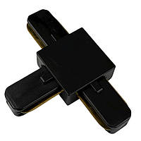 З'єднувач для шинопровода однофазного трекового світильника, трикутний, чорний