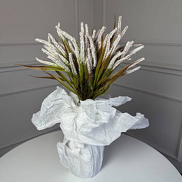 Добавка декоративний лисохвіст білий, 34 см , 7 гілок