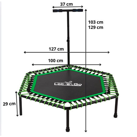 Фітнес-батут із ручкою шестикутний 127 см Let`sGo LG71550FT/2, фото 1