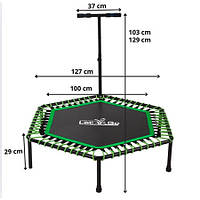Фітнес-батут із ручкою шестикутний 127 см Let`sGo LG71550FT/2