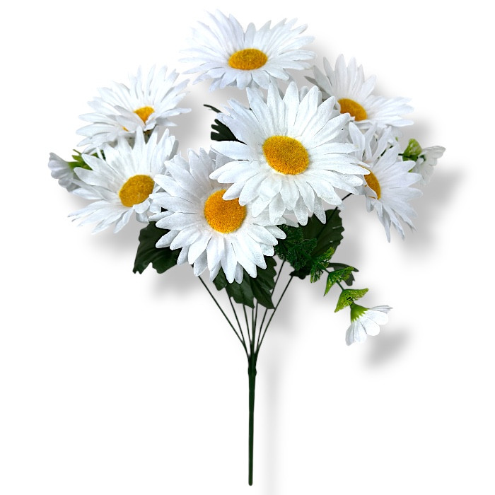Штучні квіти букет ромашка біла гостра 7-ка, 42см, фото 1