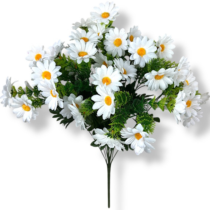 Штучні квіти букет ромашки білі  повітряні, 54см, фото 1