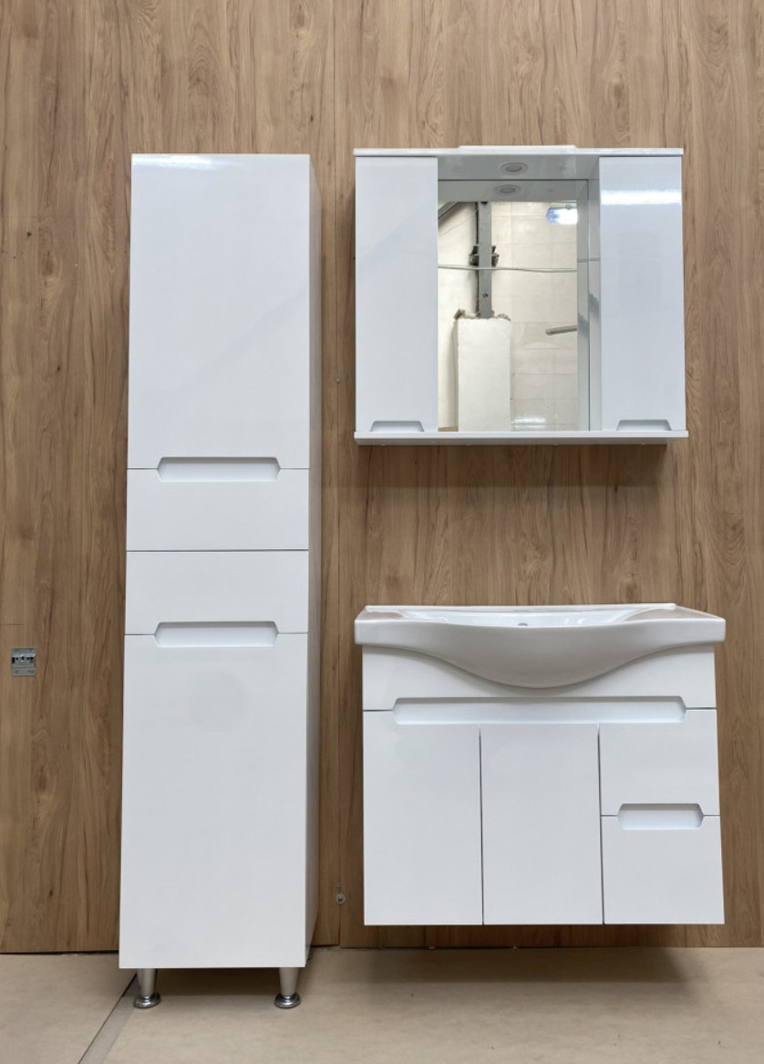 Пенал 40 см білий з кошиком