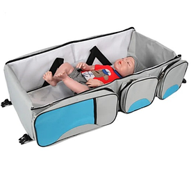 Сумка мама Baby room багатофункціональне перенесення-ліжко для немовлят, синій із сірим Доставкам по Україні
