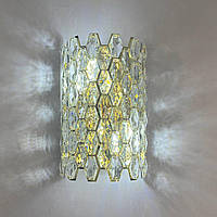 Настінний світильник з гексагональним кришталем 3 лампи E14