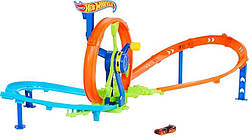 Трек Хот Вілс Перегони на віражах Hot Wheels Stunt tracks Rapid Launch Loop Playset JBX65 Mattel Оригінал MyDoll.com.ua
