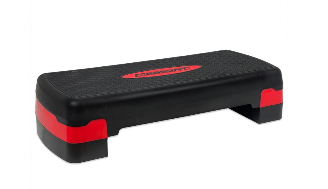 Степ-платформа 2-рівнева EasyFit EF-0540 Step-B, 68×28 см, висота 10–15 см, чорно-червона — для фітнесу та аеробіки, фото 1