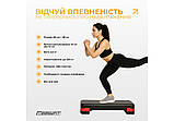 Степ-платформа 2-рівнева EasyFit EF-0540 Step-B, 68×28 см, висота 10–15 см, чорно-червона — для фітнесу та аеробіки, фото 3