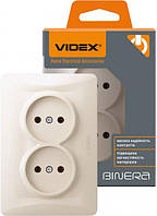 Розетка Videx BINERA 2 на кремова (VF-BNSK2-CR) (20/120)
