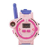 Дитячі годинники-рації Walkie Talkie 2 шт — синій і рожевий, акумуляторні, з компасом, фото 3