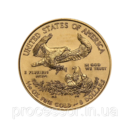 Золота монета 10$ Liberty 2015 «Американський орел» — 1/10 унції чистого золота, інвестиційна та колекційна монета, фото 1