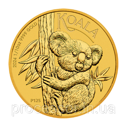 Золота монета 15 доларів 2024 року «Koala» Au 9999 — інвестиційна та колекційна монета вагою 1/10 унції, фото 1