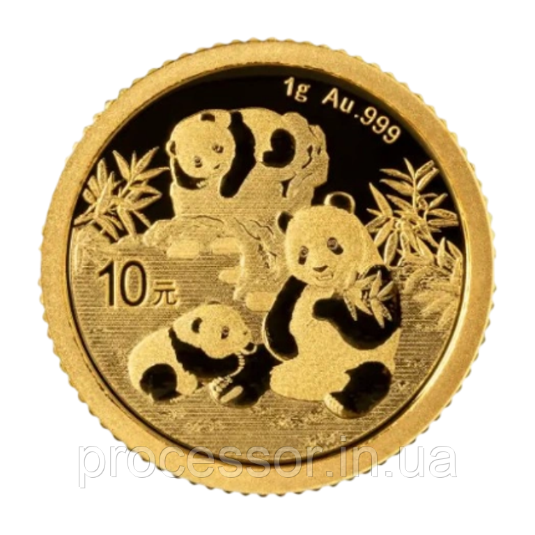 Золота монета 10 юанів 2025 року Chinese Gold Panda із чистого золота 999 проби вагою 1 г — інвестиційна та колекційна монета Кита, фото 1